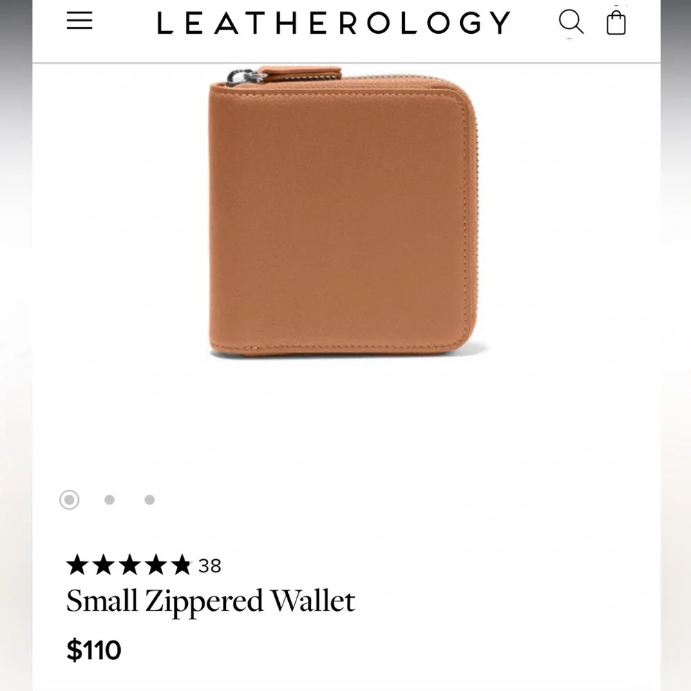 LEATHEROLOGY Small Zippered Wallet Apple Red New With Tag 🏷️